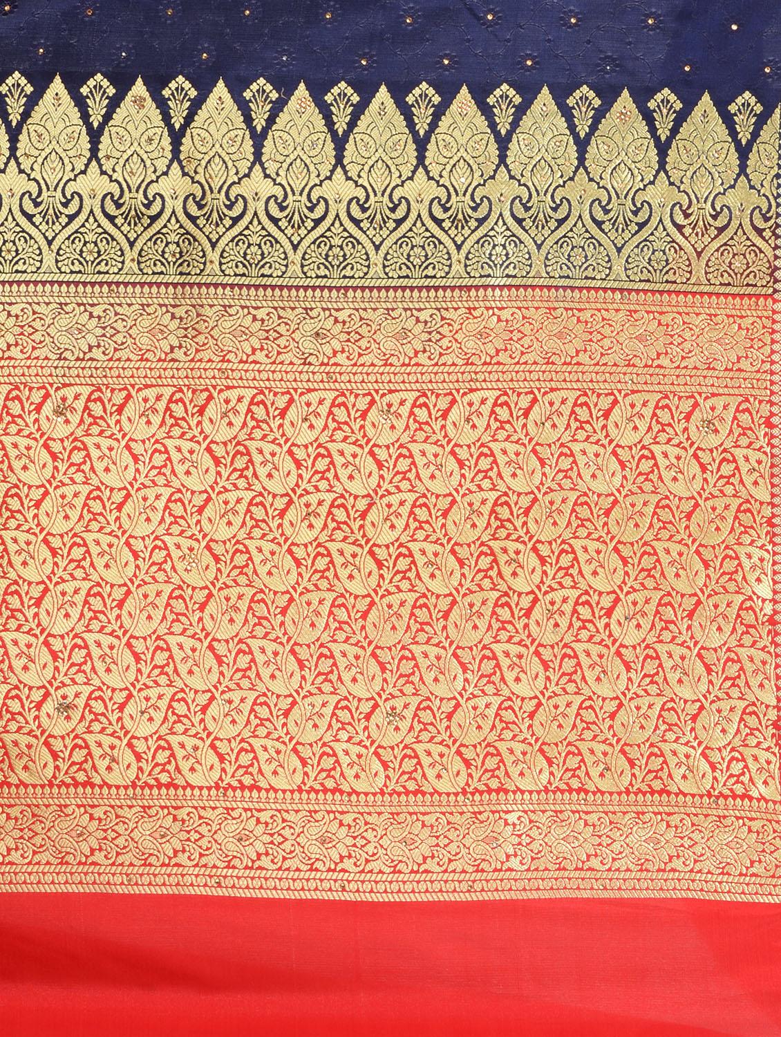 women's banarasi saree with blouse - 19137811 - Standard Image - 5