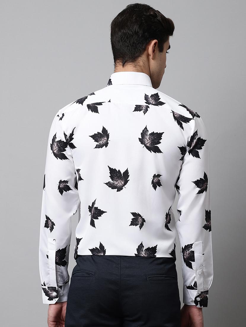 mens leaf print formal shirt - 19144623 - Standard Image - 2