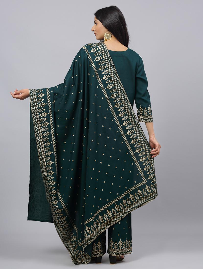 green rayon suit set - 19157492 - Zoom Image - 2