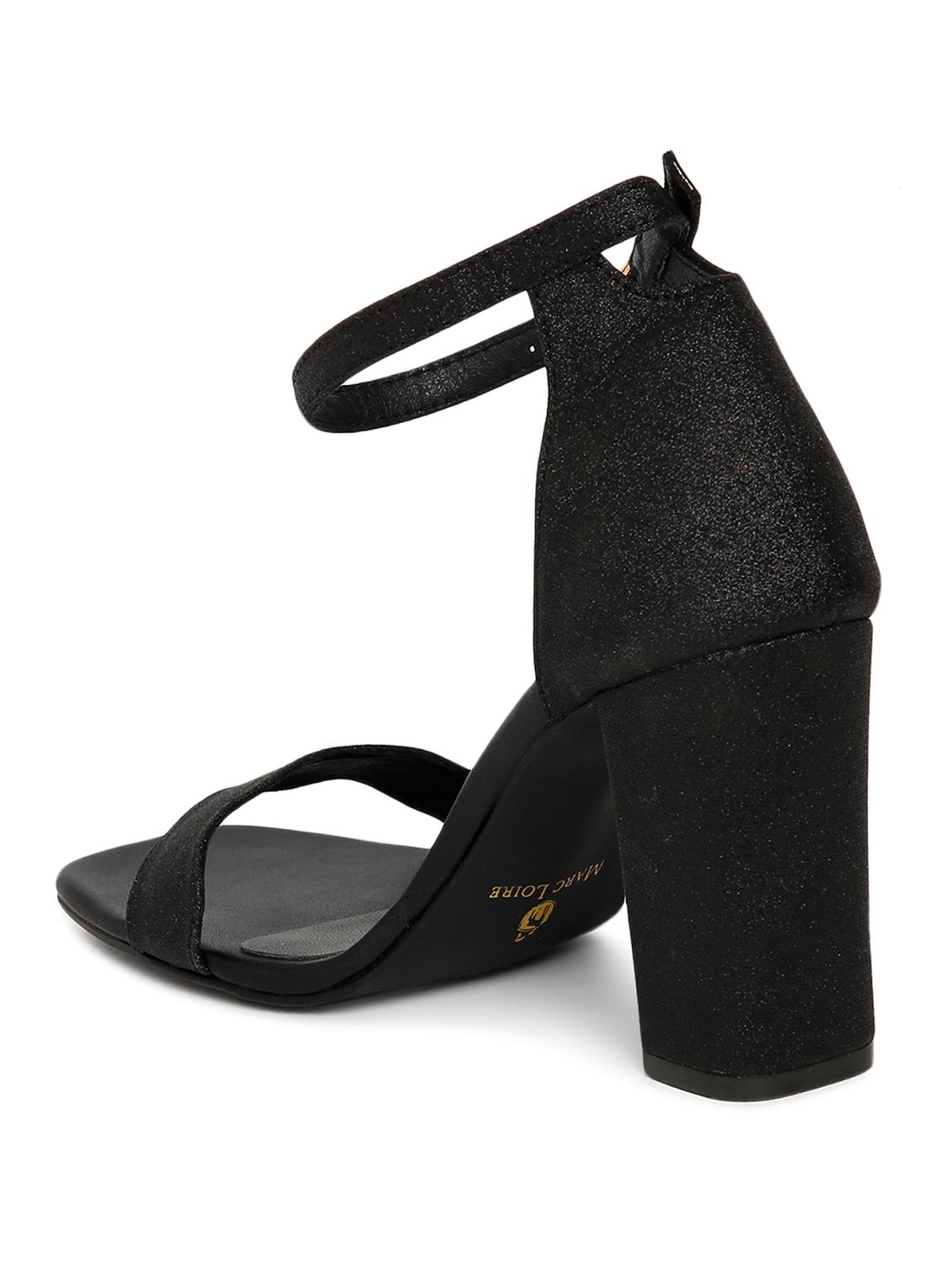women black ankle strap high heel sandal - 19163657 - Standard Image - 3
