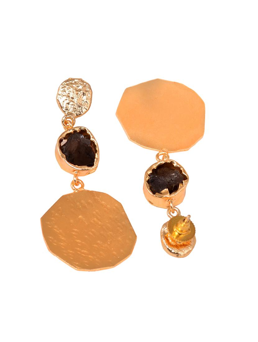 gold plated contemporary handcrafted drop earrings - 19180064 - Zoom Image - 3