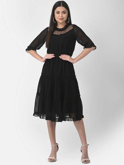 women's tiered dress solid dress - 19208003 - Very Small Image - 1