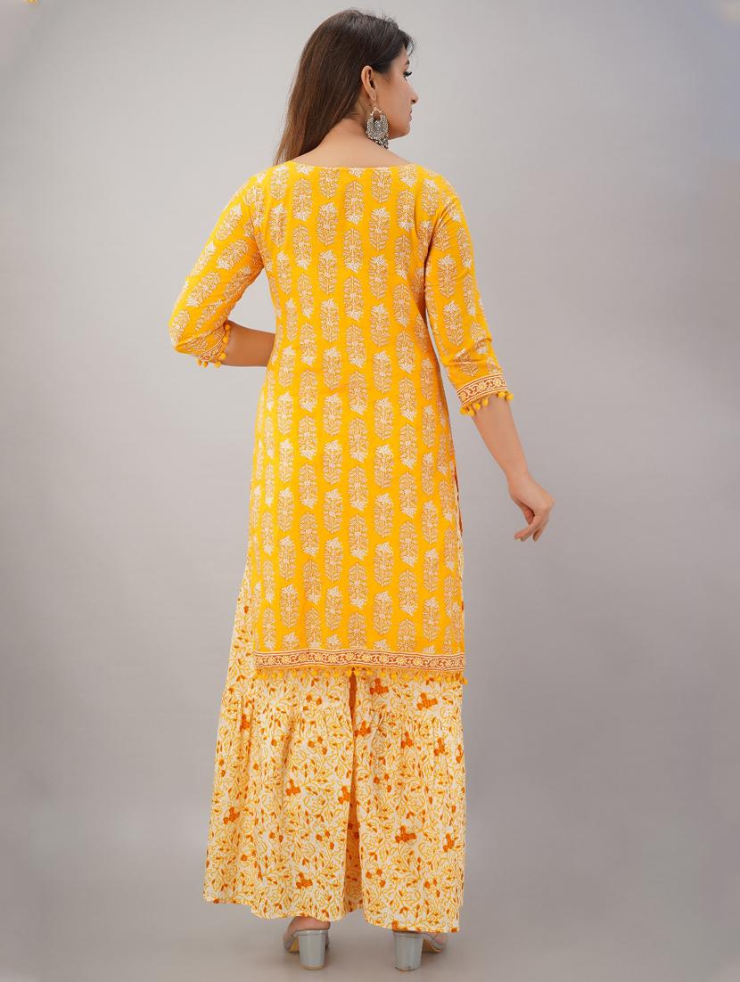 printed kurta sharara set - 19283834 - Standard Image - 2