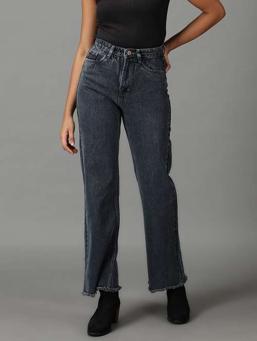 women's plain straight fit jeans - 19294756 - Very Small Image - 1