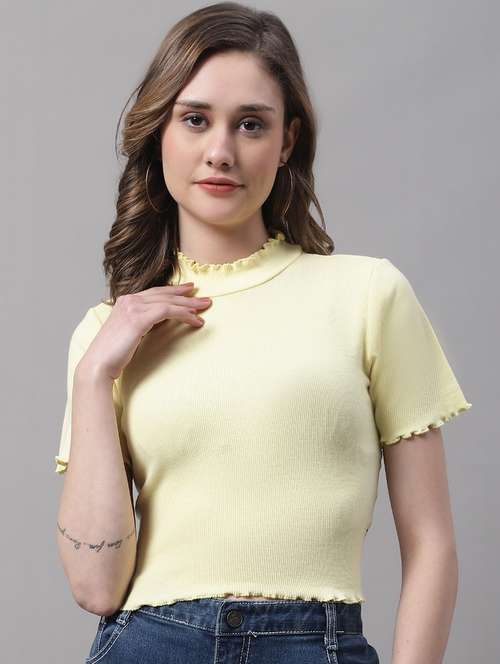 women's crop mock neck top - 19313764 - Very Small Image - 1