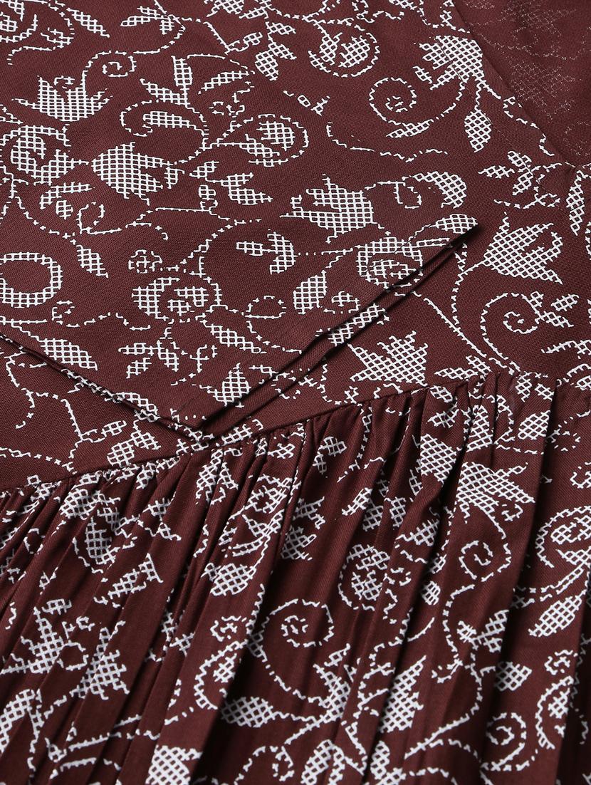 printed rayon flared dress - 19337188 - Zoom Image - 8