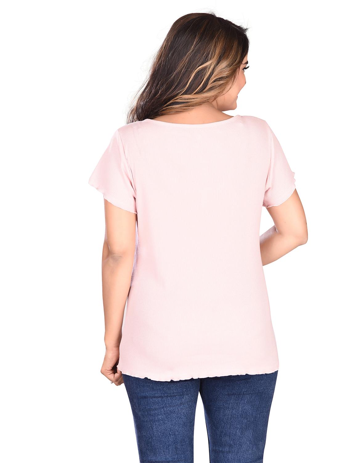 women's straight round neck top - 19383214 - Zoom Image - 2