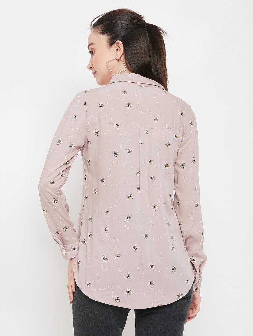 pink printed regular shirt - 19387798 - Standard Image - 3
