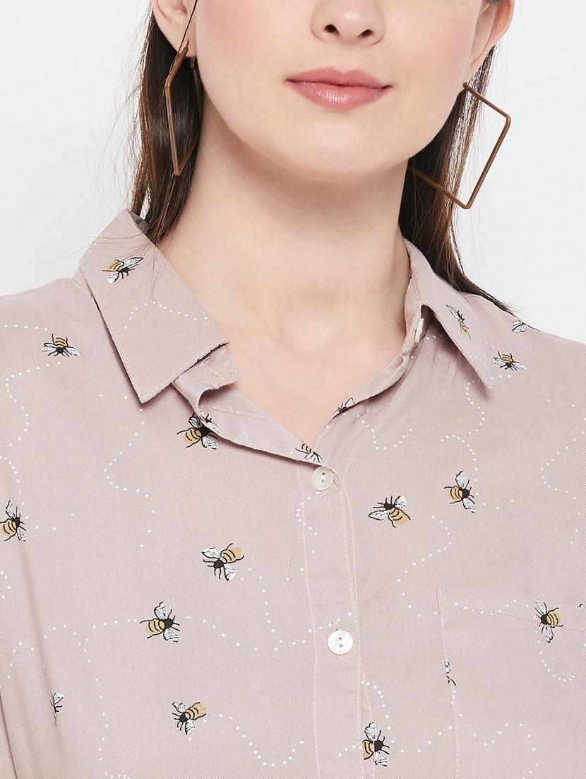 pink printed regular shirt - 19387798 - Zoom Image - 5
