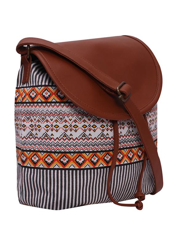 multi colored canvas sling bag - 19404422 - Zoom Image - 3