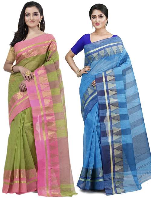 women's saree combo - 19407096 - Very Small Image - 1