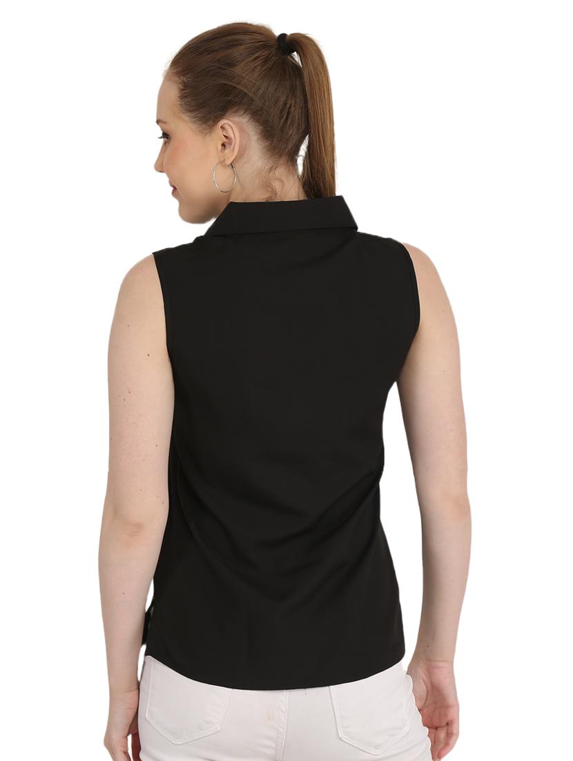 women's straight collared top - 19409649 - Standard Image - 2