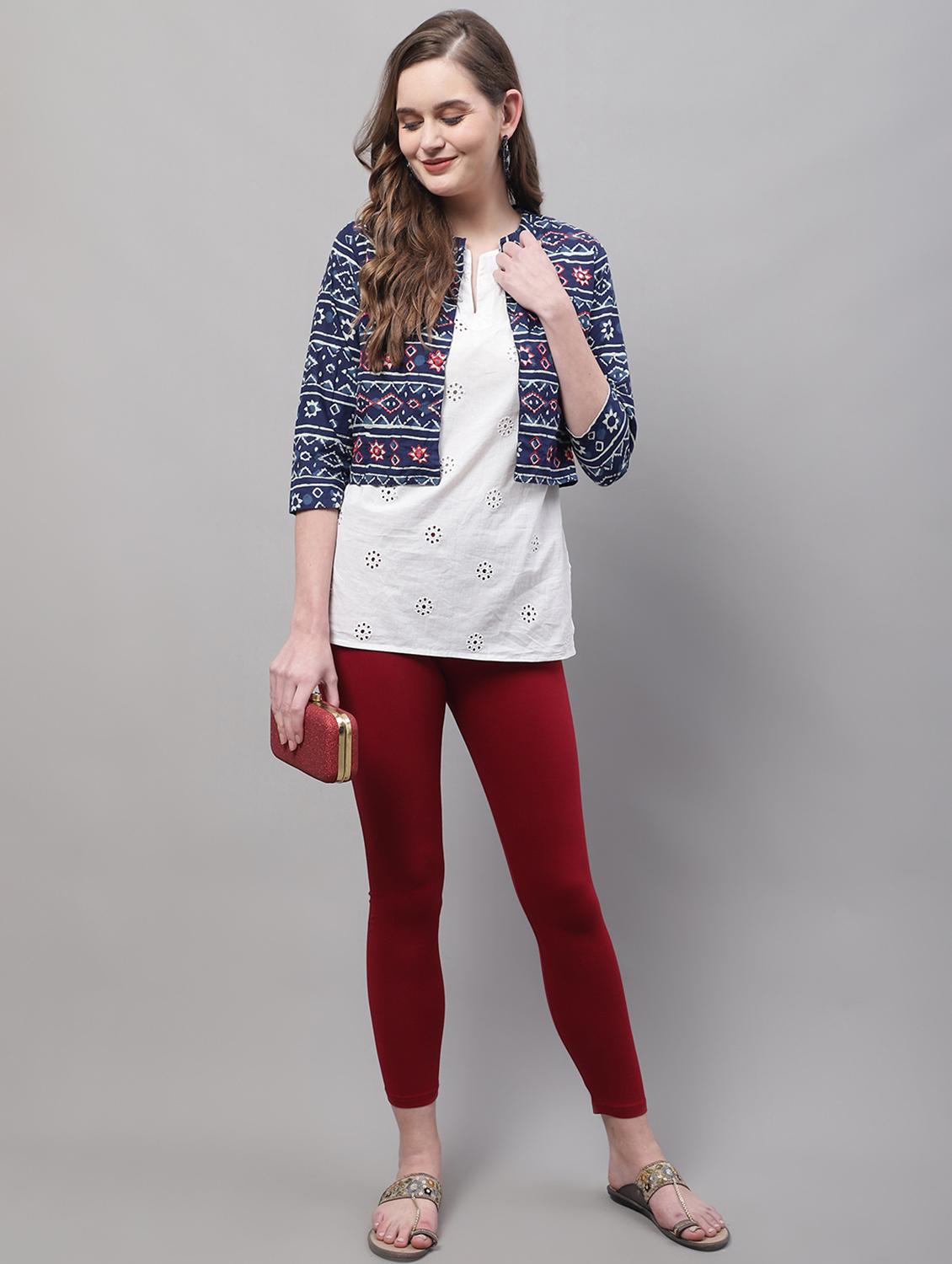 red cotton leggings - 19409741 - Standard Image - 3