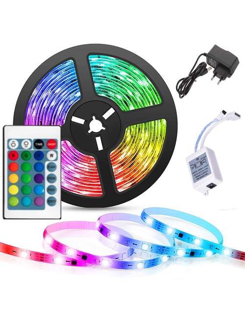 rsct 4 meter waterproof multi-color rgb led strip light with remote control wireless color changing  light home - 19435133 - Very Small Image - 1
