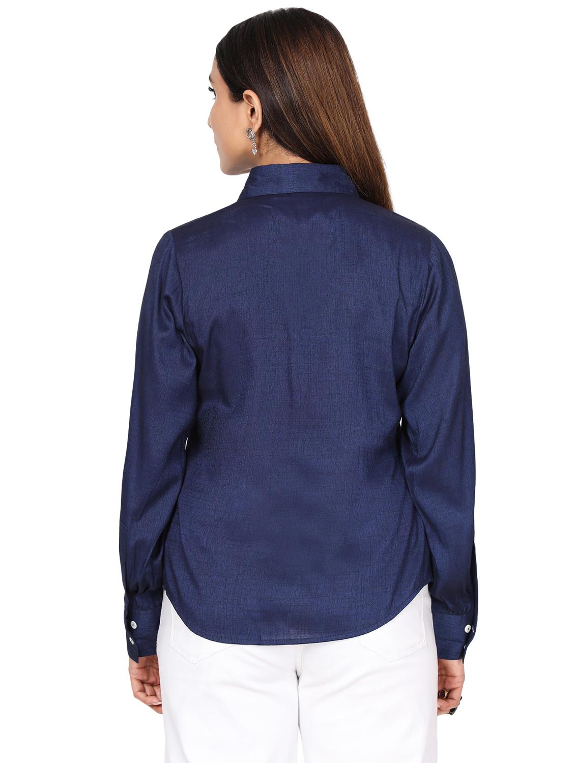 shirt collar solid regular tunic - 19452113 - Zoom Image - 3
