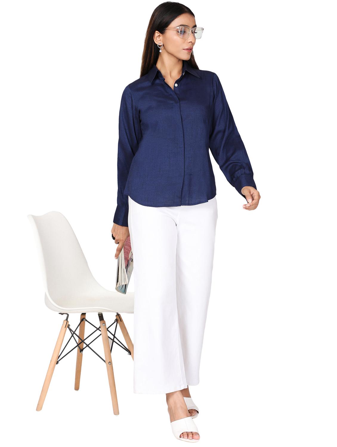 shirt collar solid regular tunic - 19452113 - Zoom Image - 4