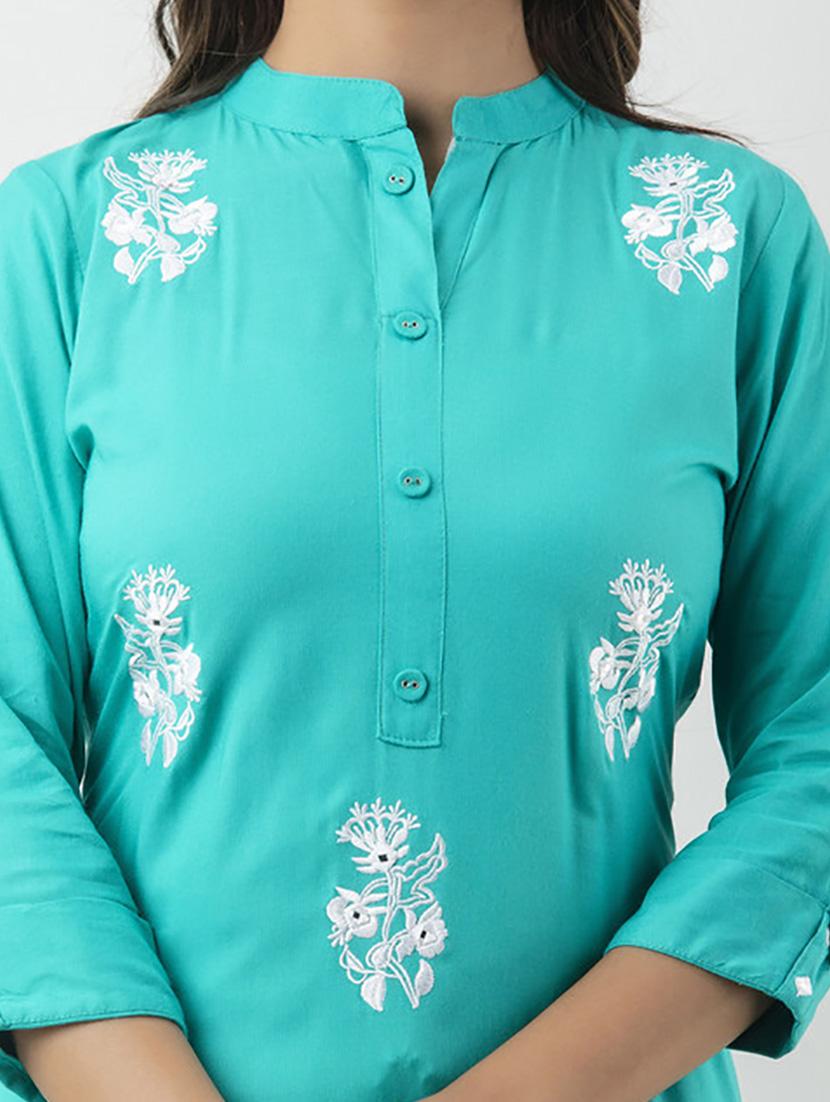 green self design kurta dupatta set - 19481747 - Zoom Image - 4