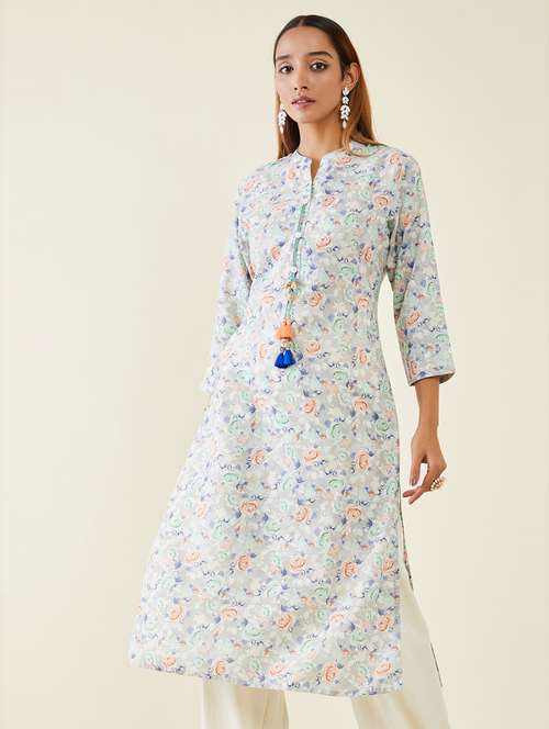 women's straight kurta - 19485793 - Very Small Image - 1