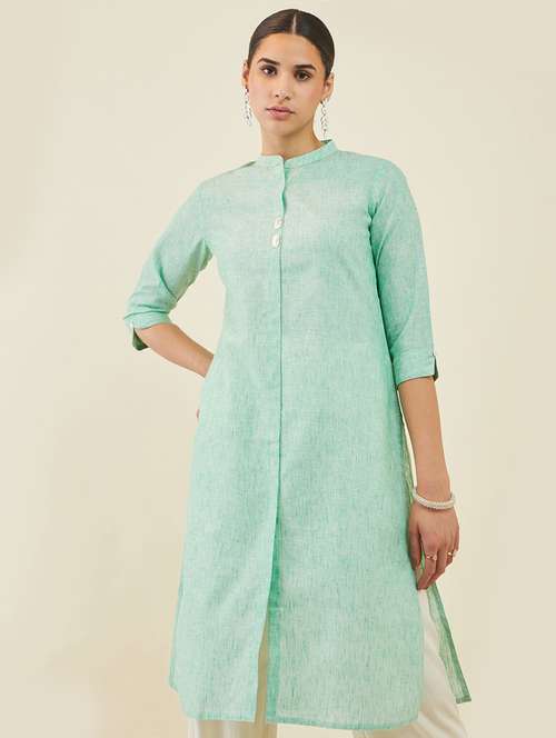 women's front slit kurta - 19485872 - Very Small Image - 1