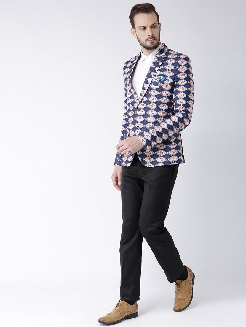 blue printed polyester blazer - 19488678 - Zoom Image - 4