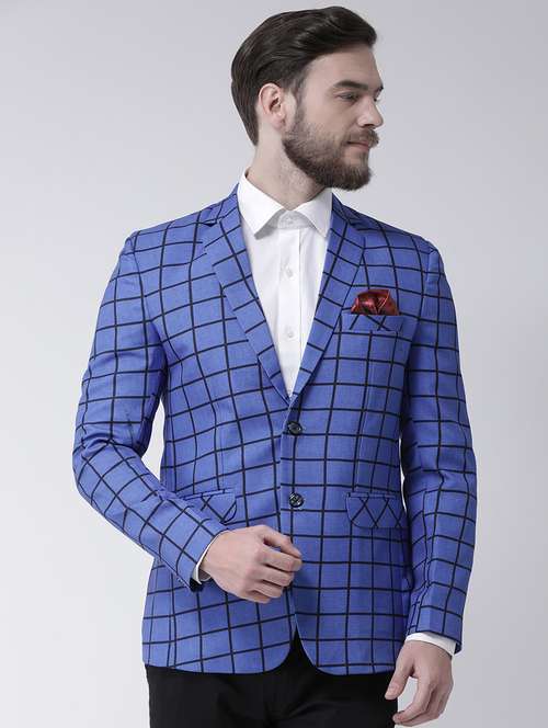 blue checkered formal blazer - 19488728 - Very Small Image - 1