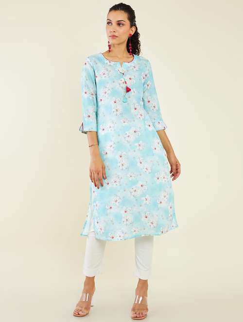 women's straight kurta - 19496393 - Very Small Image - 1