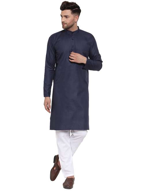 navy kurta pyjama ethnic wear set - 19578140 - Very Small Image - 1