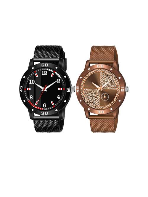 men round shape analog watch combo - 19617065 - Very Small Image - 1