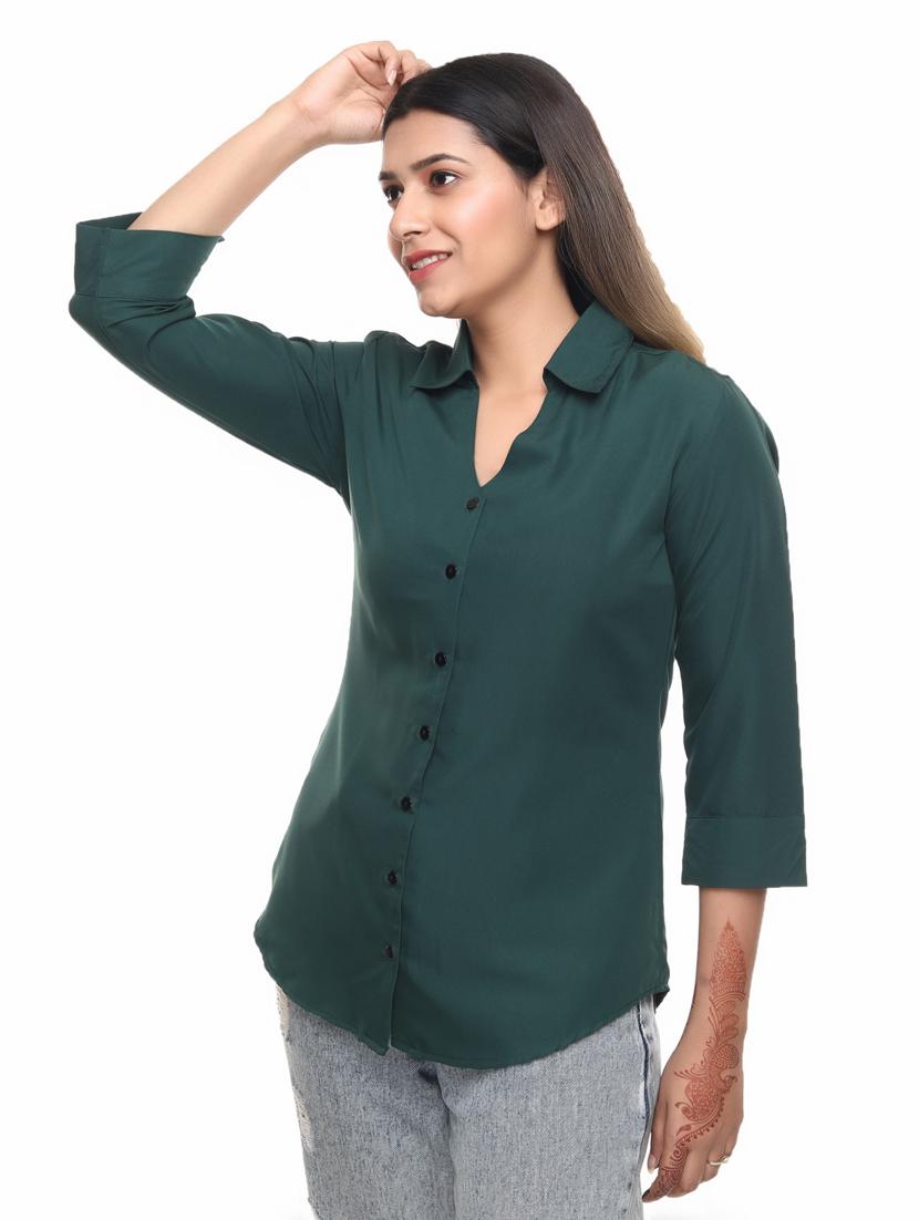 mandarin collar solid regular shirt - 19660505 - Standard Image - 2