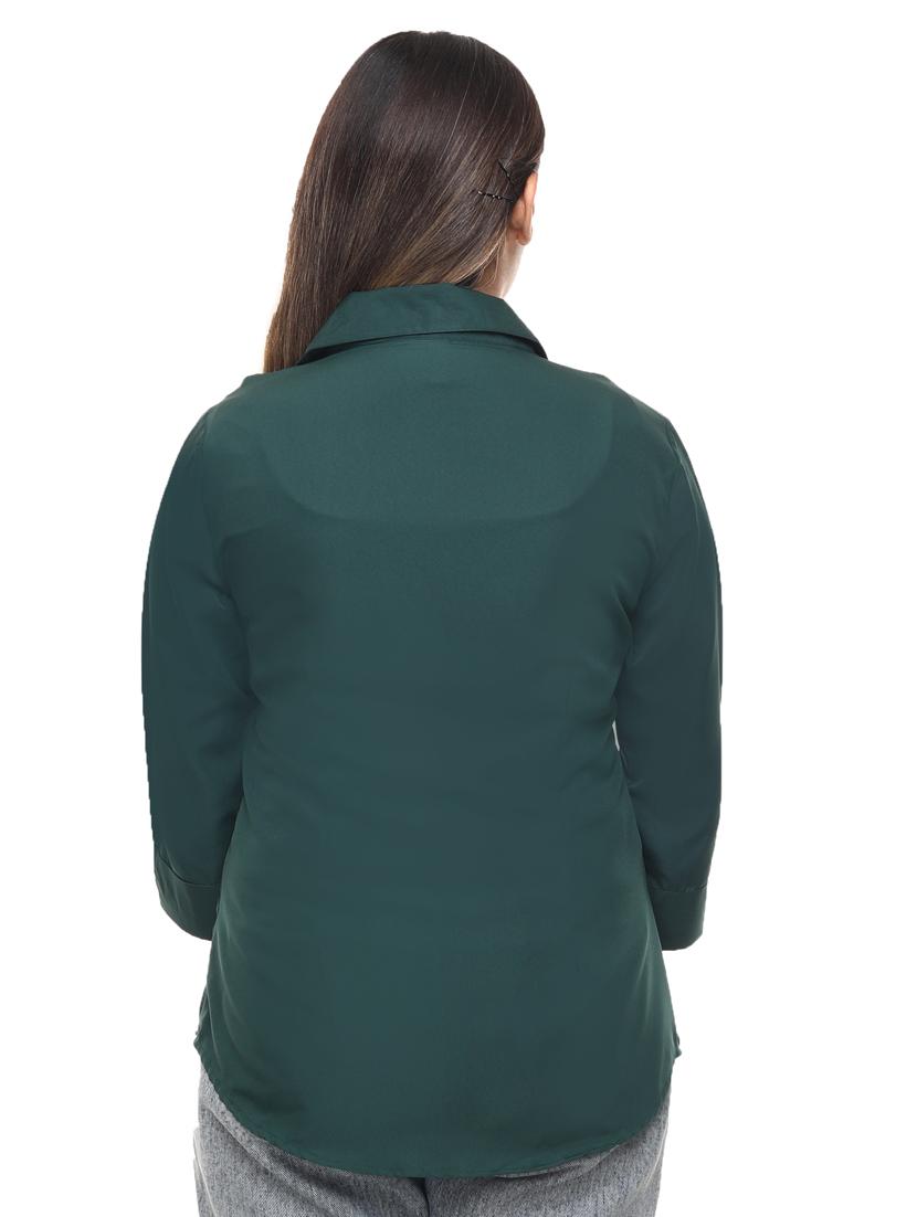 mandarin collar solid regular shirt - 19660505 - Zoom Image - 3
