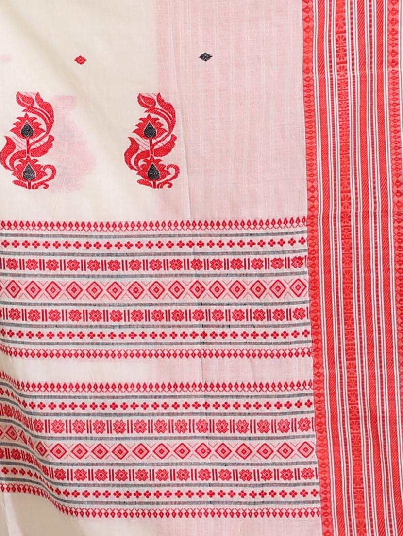 women's self design white colored saree with blouse - 19696108 - Standard Image - 3