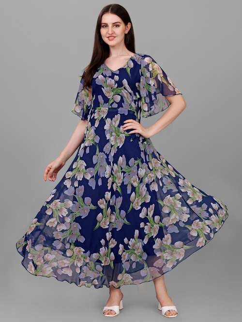 women's fit & flare floral dress - 19701836 - Very Small Image - 1