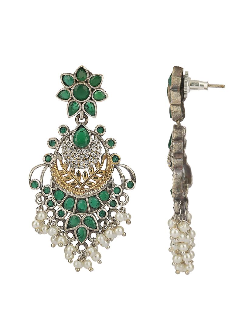 green brass drop earring - 19754789 - Standard Image - 2