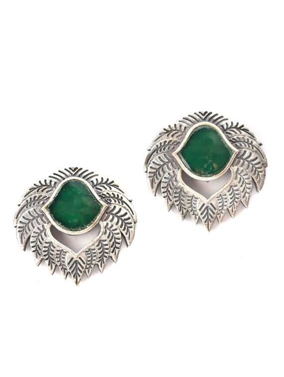 sliver brass oxidised studs earring - 19768333 - Zoom Image - 0