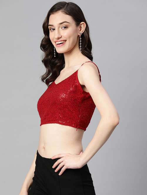 women's crop shoulder strap top - 19778639 - Very Small Image - 1