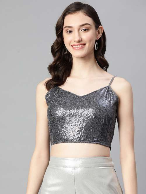 women's crop shoulder strap top - 19778640 - Very Small Image - 1