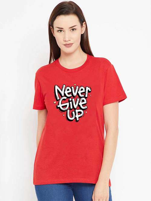 women's front print round neck t-shirt - 19782354 - Very Small Image - 1