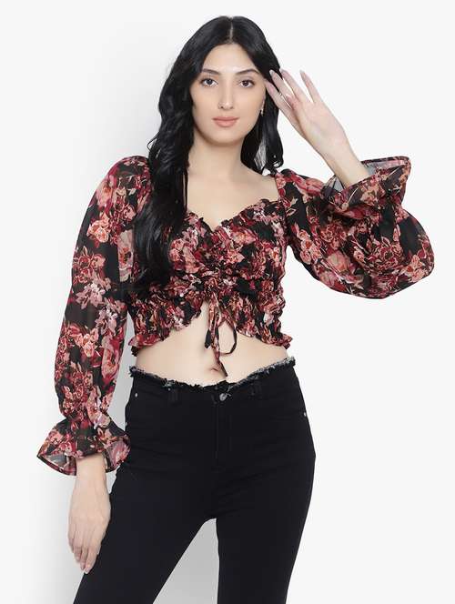 women's crop sweetheart neck top - 19811269 - Very Small Image - 1