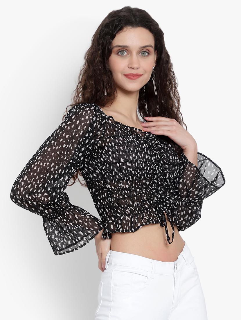 women's blouson boat neck top - 19811353 - Zoom Image - 2