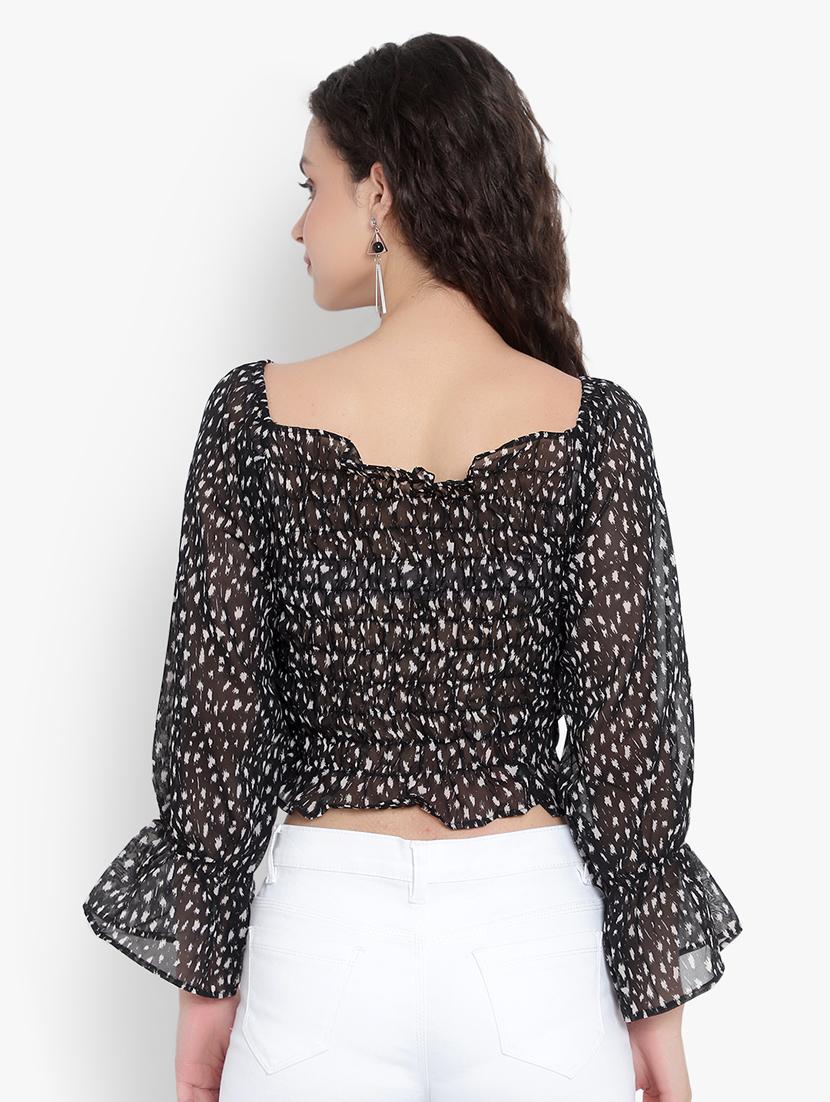 women's blouson boat neck top - 19811353 - Zoom Image - 3