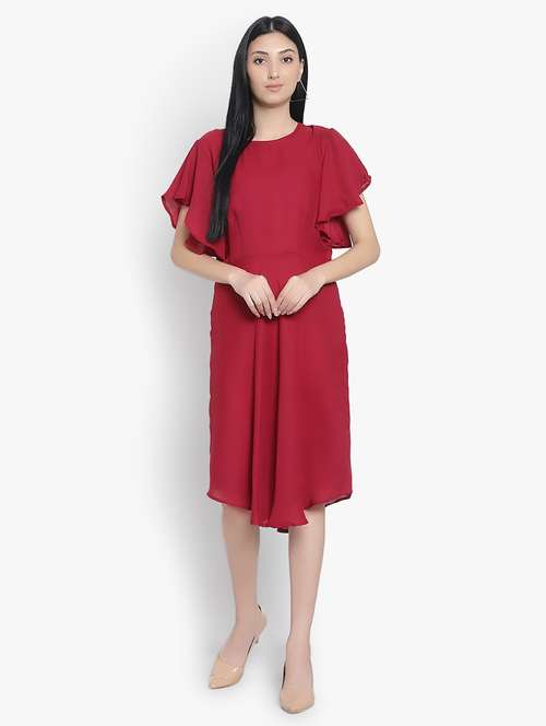 women's asymmetric solid dress - 19811405 - Very Small Image - 1