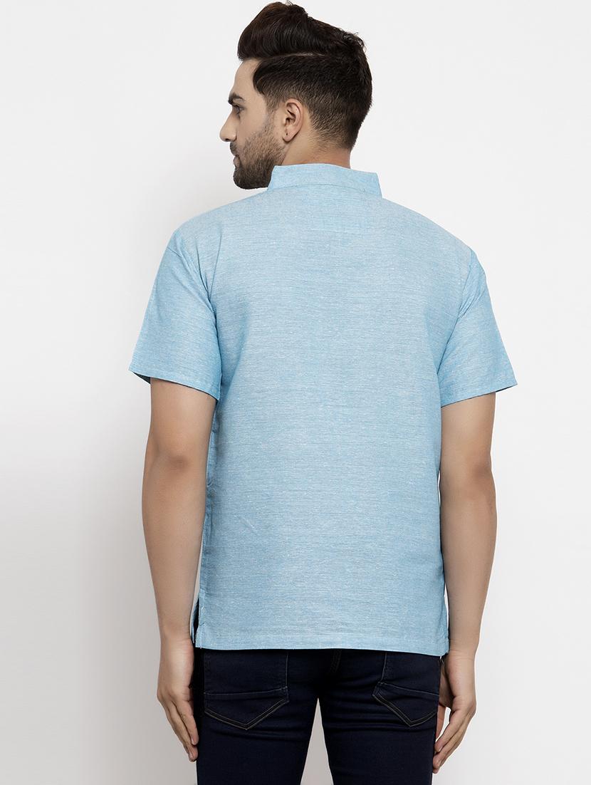 mandarin neck solid short kurta - 19814500 - Standard Image - 2