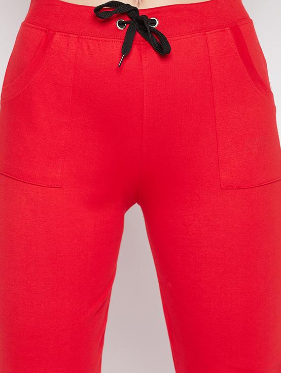 red solid track pant - 19814930 - Standard Image - 4