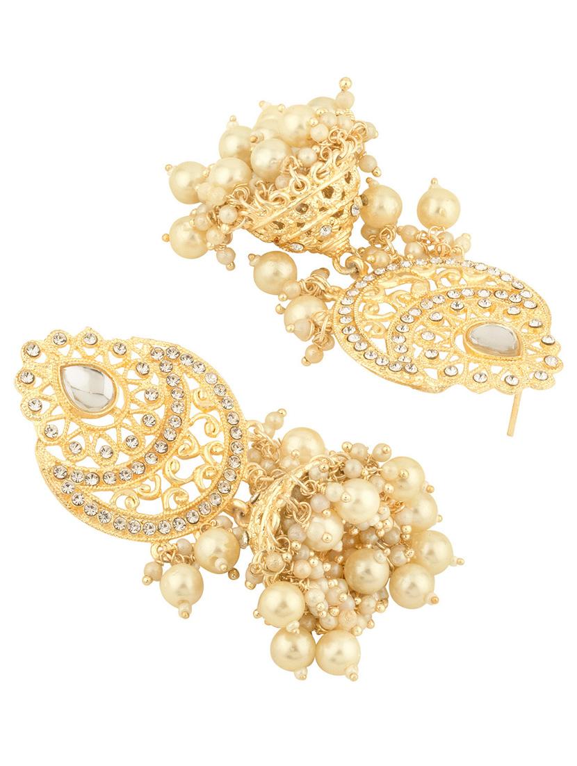 gold alloy jhumka earring - 19839908 - Standard Image - 2
