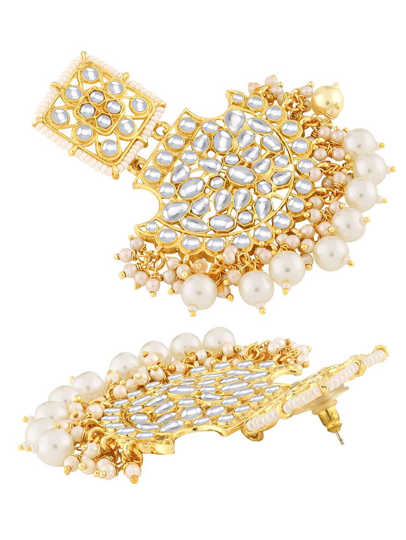 gold brass chandballi earring - 19839939 - Zoom Image - 2