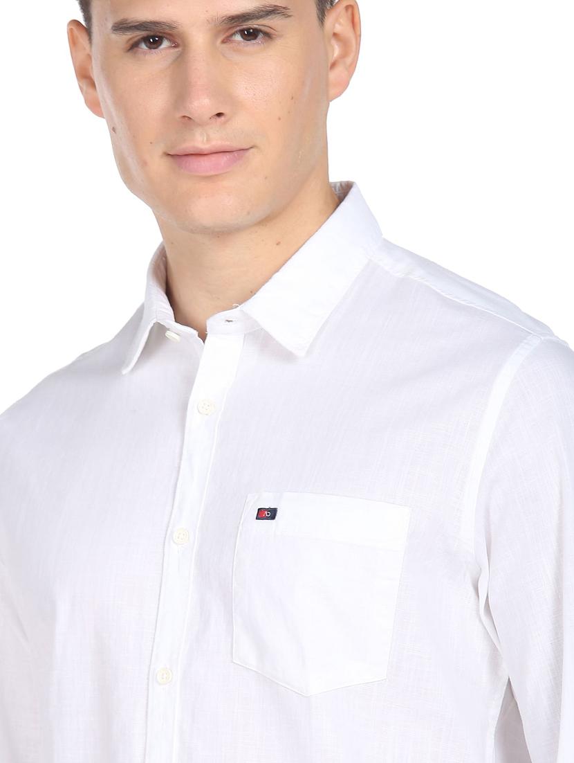 mens white regular fit solid casual shirt - 19856254 - Zoom Image - 5