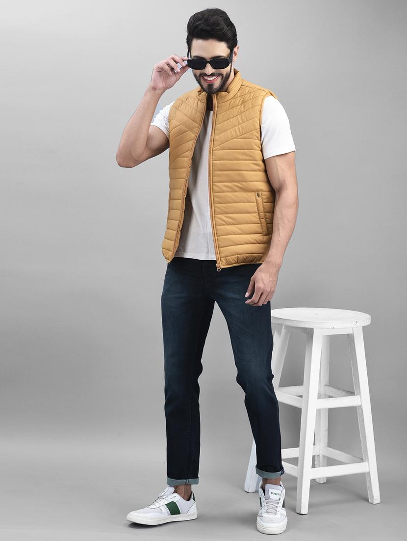 men solid sleeveless quilted jacket - 19925679 - Standard Image - 4