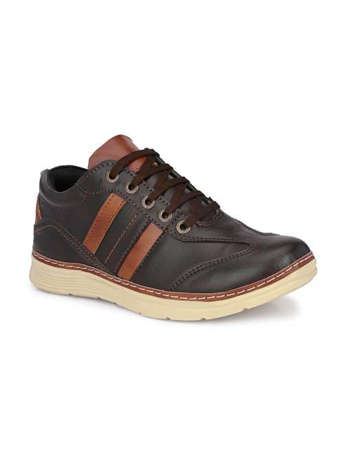 Men Brown Synthetic Lace Up Sneaker - 19946977 - Very Small Image - 1
