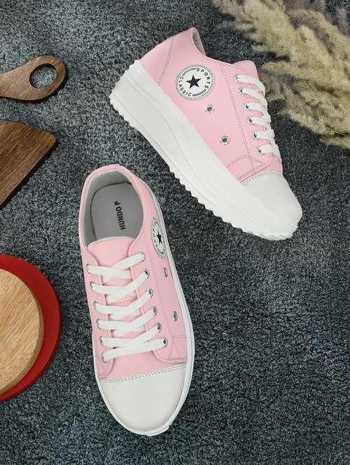 pink canvas lace-up sneaker - 19946993 - Very Small Image - 1