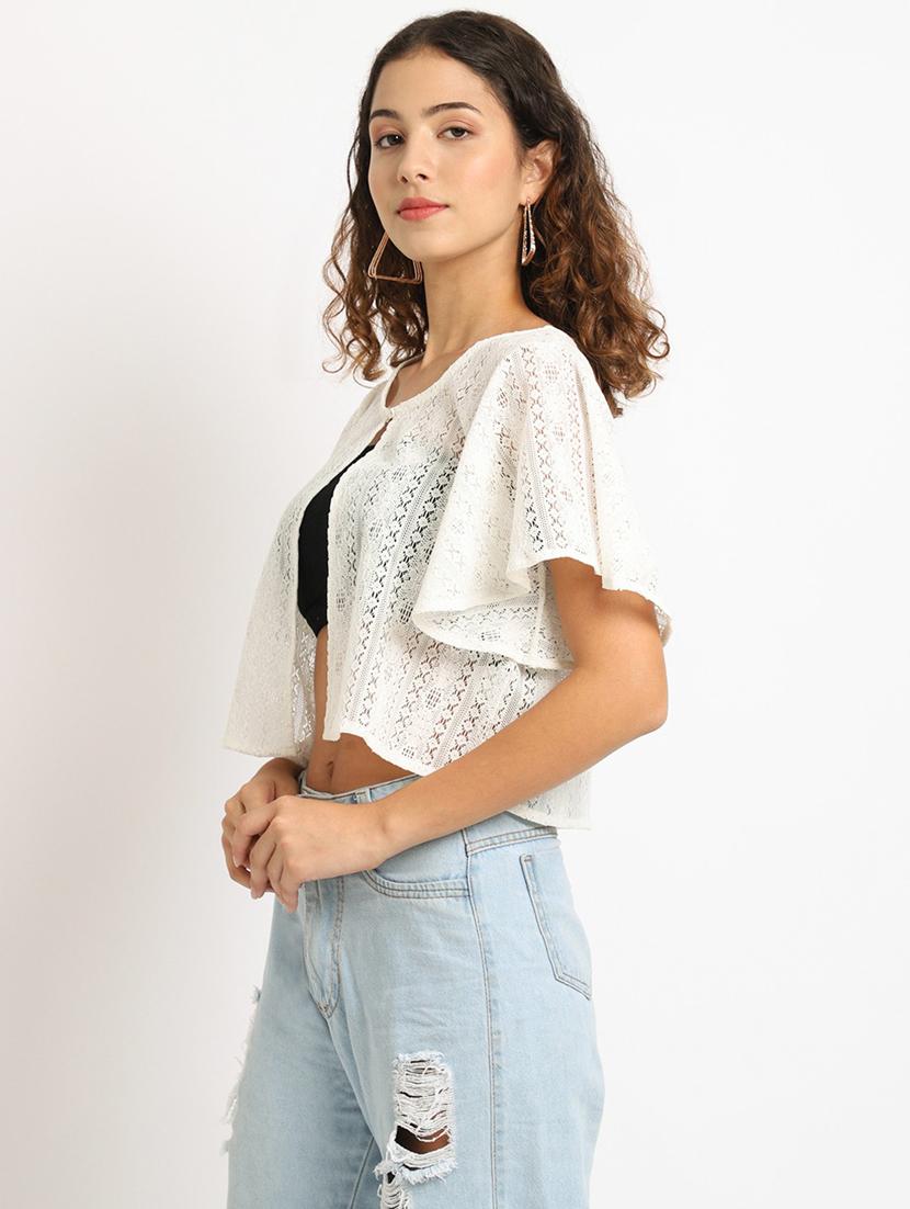 white self design short shrug - 19960080 - Zoom Image - 1
